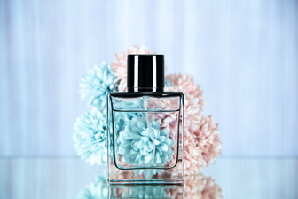 Rectangle perfume bottle flowers